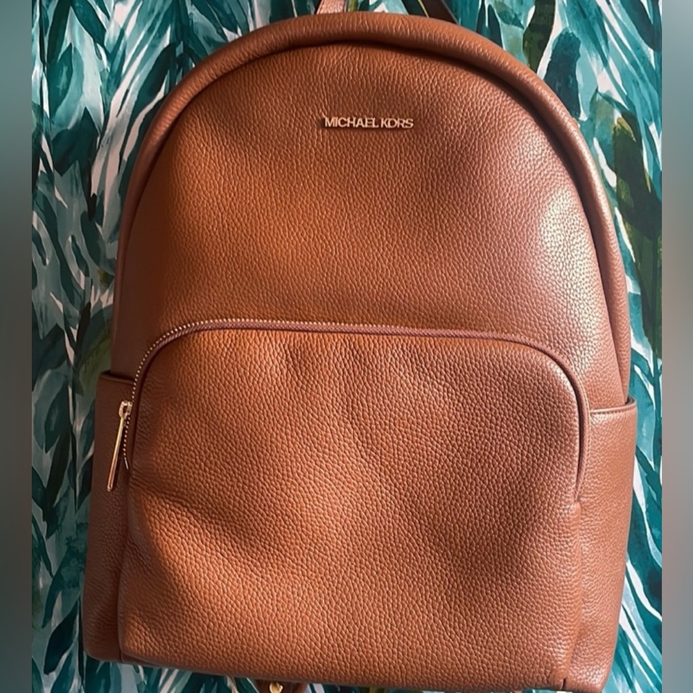 Michael Kors Men's Cognac Pebbled Leather Backpack